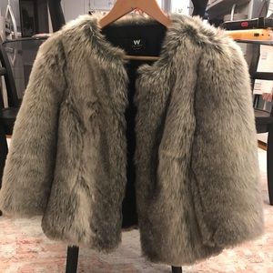 Faux fur W by worth Cropped jacket
